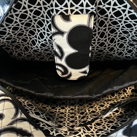 VERA BRADLEY Night & Day 2010 Metropolitan Computer Bag Weekender Black White - Picture 14 of 16